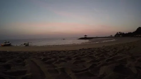 Sunrise on beach time lapse Stock Footage 63442941