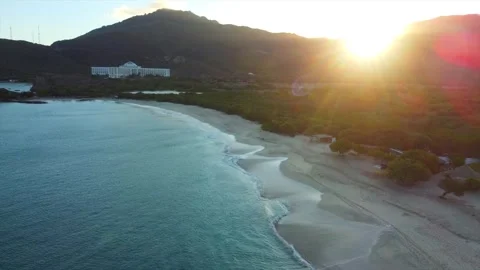 Sunrise beach viewed from above Video stock 293475141