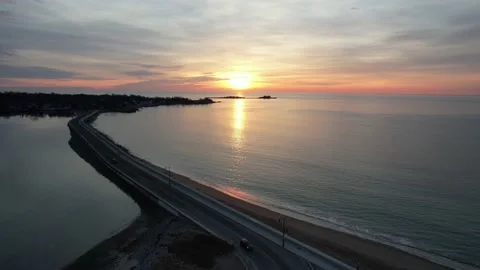 Sunrise beach waves Stock Footage 238374220