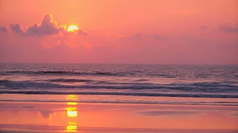 Sunrise Beach Wide 2 Stock Footage 7762908