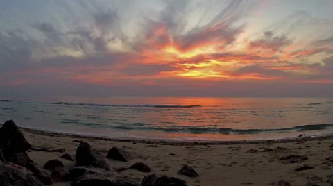 Sunrise on the beach2 Stock Footage 50420083