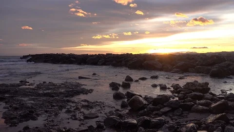A sunrise on the beaches of Oropesa Stock-Footage 122815890