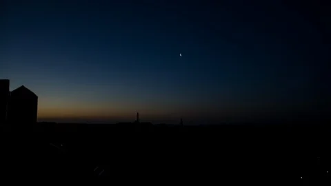 Sunrise Behind Large Buildings 스톡 동영상 99475705