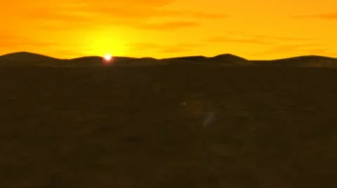 Sunrise behind Mountain Range Stock Footage 12231433