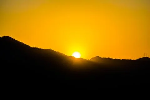 Sunrise behind the mountains of Rishikesh, Stock Photos
