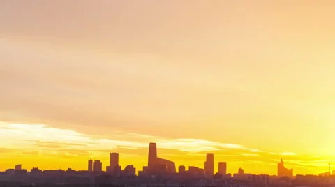 Sunrise of beijing skyline--timelapse Stock Footage 40005865