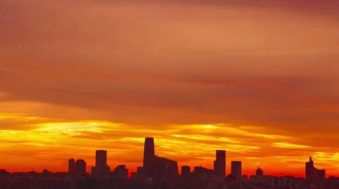 Sunrise of beijing skyline--timelapse Stock Footage 40005909