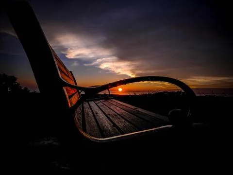 A Sunrise Bench Stock Photos