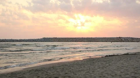 Sunrise at Black Sea Stock Footage