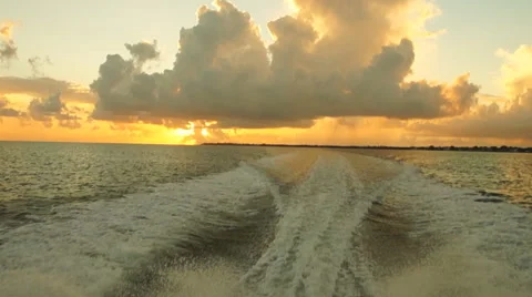 Sunrise Boating Stock Footage 40612808