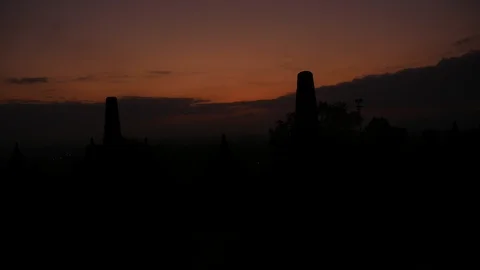 Sunrise at Borobodur Temple 動画素材 90418836