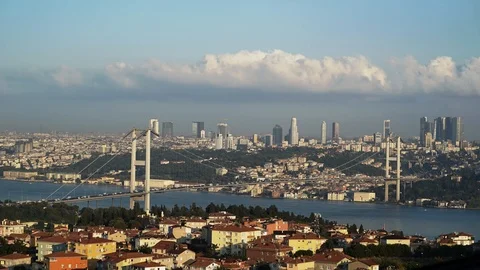 Sunrise On The Bosphorus Bridge Stock Footage 115800569