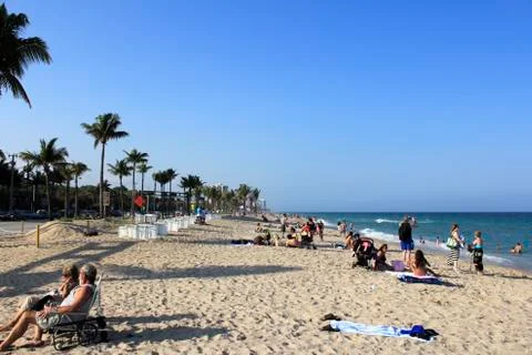 Sunrise boulevard beach Stock Photos