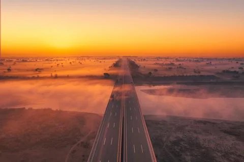 Sunrise On The Bridge Stock Photos