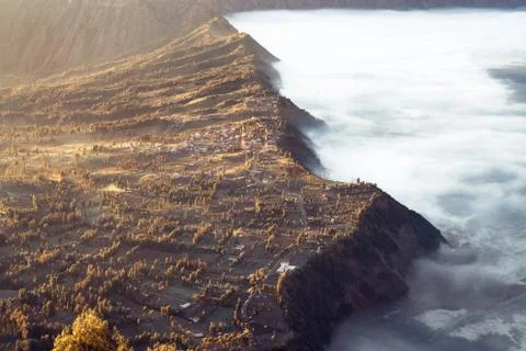 The sunrise of the Bromo volcano, Shot in Java, indunesia Stock Photos