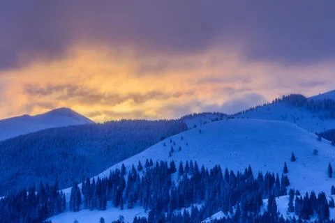 Sunrise in Bucegi Mountains, Romania Stock Photos