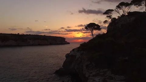Sunrise in Cala Des Moro beach Mallorca Stock Footage 71268888