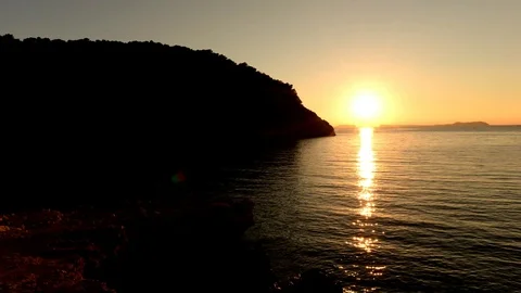 Sunrise at the Cala Sa Punta in Ibiza Stock Footage 87572140