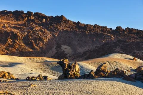 Sunrise in the caldera of El Teide Volcano, Tenerife, Spain Stock Photos