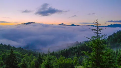 Sunrise in Carpathian Mountains. Stock Footage 66548940