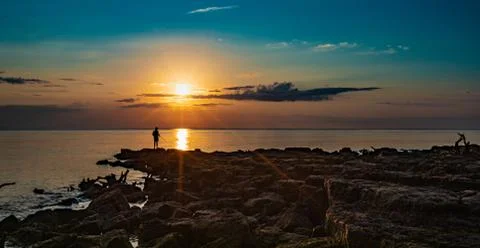 Sunrise Catch 写真素材