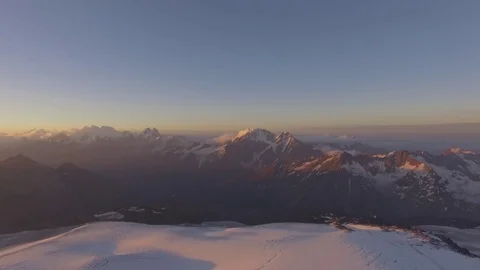 Sunrise Caucasians Aerial Stock Footage
