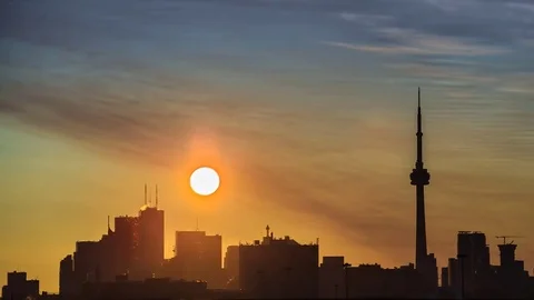 Sunrise in the city Stock Footage 79794933