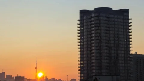 Sunrise in the city Stock Footage 80089941