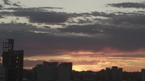 Sunrise on city on process construction Stock Footage 201639245