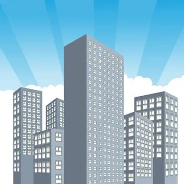 Sunrise cityscape Stock Illustration