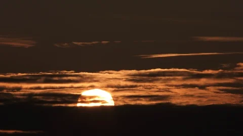 Sunrise Close Up On Warm Lit Cloudy Sky Video stock 112621748