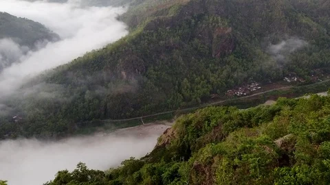 Sunrise cloud over wild forest at sunrise in early morning Stock Footage 121824391