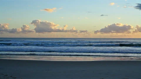 Sunrise clouds on the ocean coast Stock Footage 24301692