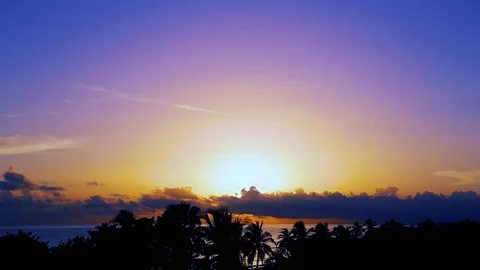 Sunrise in the clouds over the Caribbean sea, Cuba 4 Stock Footage 80229912