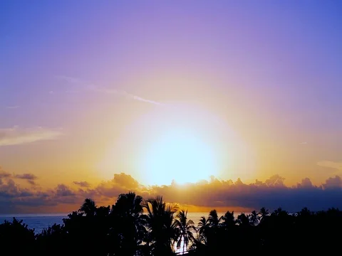 Sunrise in the clouds over the Caribbean sea, Cuba 6 Stock Footage 80231064
