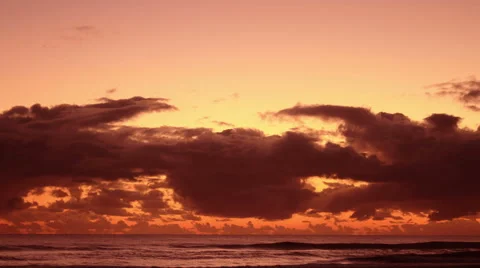 Sunrise clouds over ocean. Time Lapse Stock Footage 46418301
