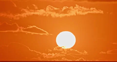 Sunrise Clouds Sky Timelapse, Sun Emerging Through Morning Dawn Light 4K Video stock 300826798