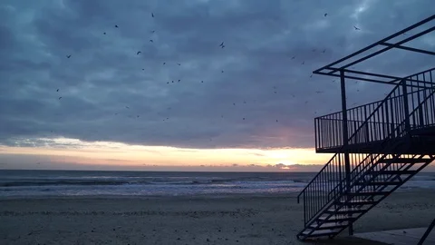 Sunrise on a cloudy day Stock Footage 82647280