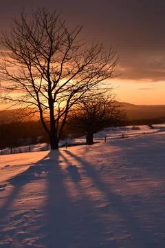A sunrise on a cold morning Stock Photos