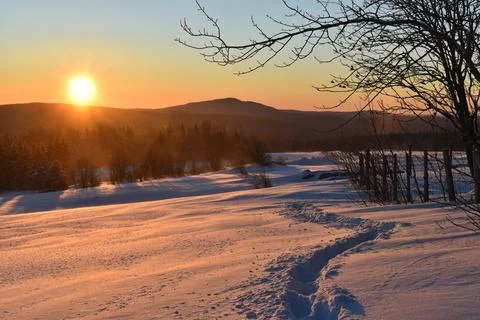 A sunrise on a cold morning Stock Photos
