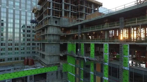Sunrise on construction site Stock Footage 64141281