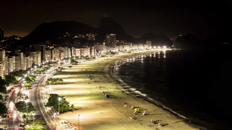Sunrise at Copacabana Beach Stock Footage 64863859