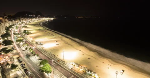 Sunrise at Copacabana Beach Stock Footage 64863896