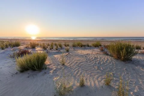 Sunrise in Corbu beach, Romania Stock Photos
