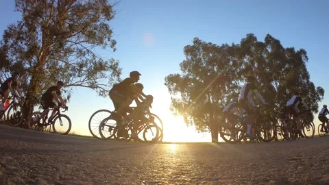 Sunrise Cycling Peleton Stock Footage 130852018