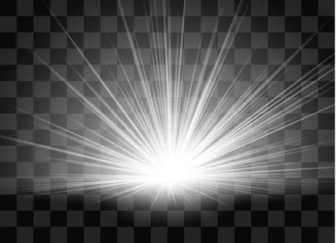 Sunrise, dawn. Vector transparent sunlight. Special lens flare light effect Stock Illustration