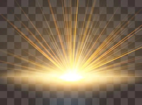 Sunrise, dawn. Vector transparent sunlight. Special lens flare light effect Stock Illustration