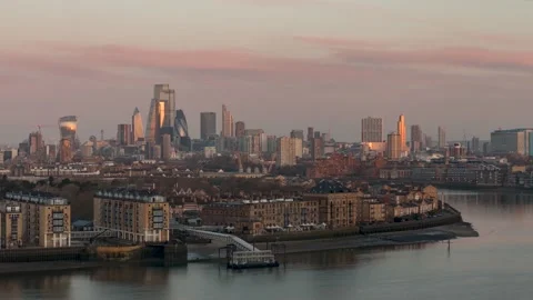 Sunrise to day time lapse view to the urban skyline of London 库存影片 152714659