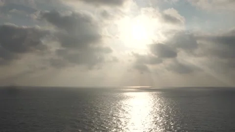 Sunrise from the deck of a ship sailing in the ocean. Stock-Footage 135384936