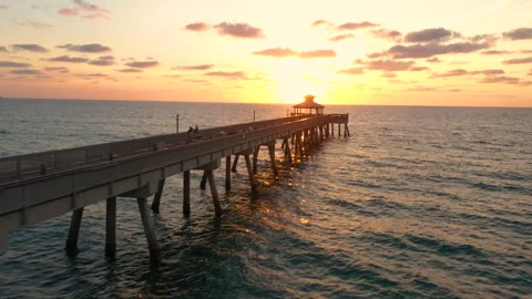 Sunrise Deerfield Beach Pier Vídeos de archivo 252241462
